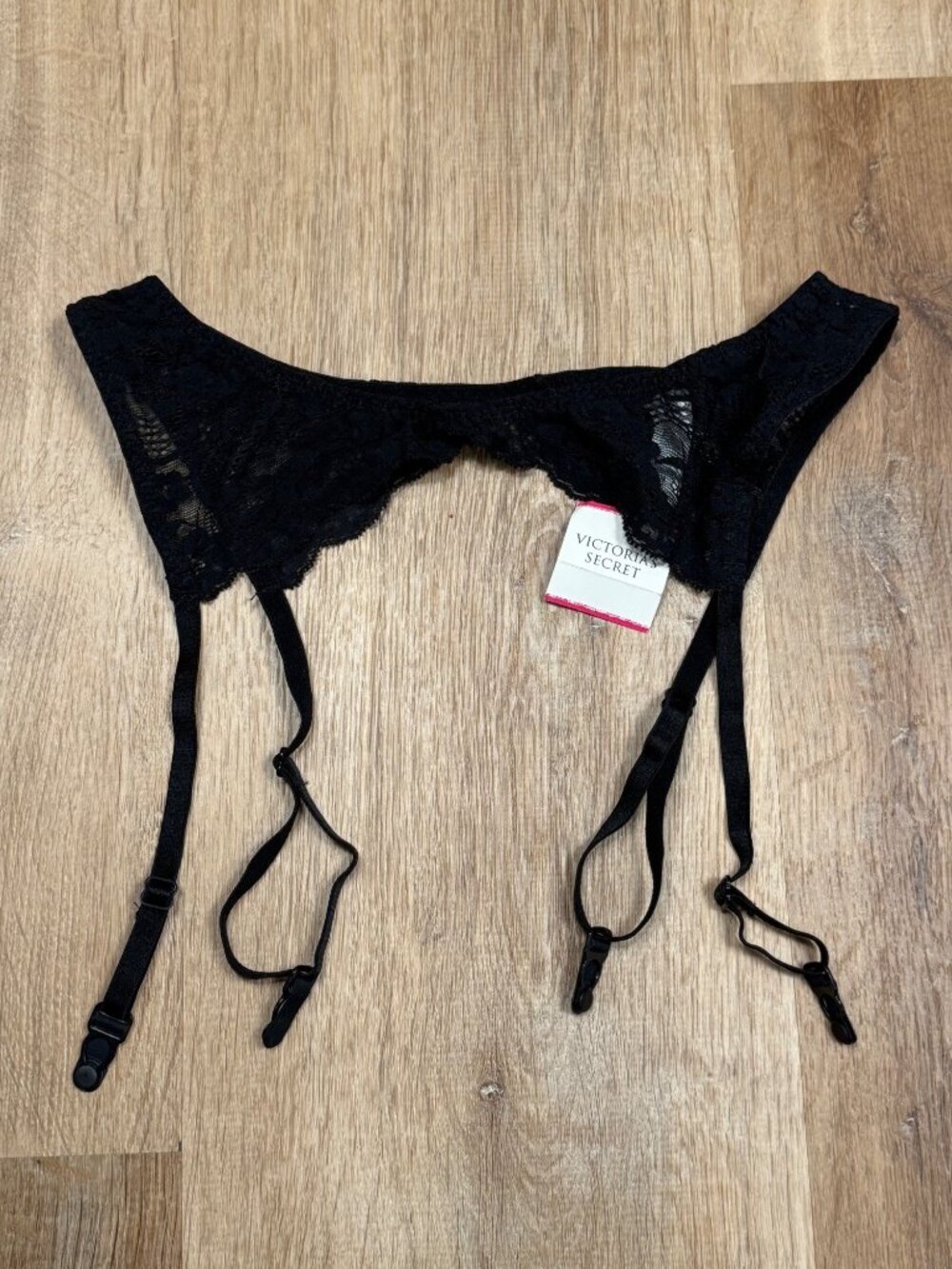 90s NWT Victorias Secret Sexy Black Lace Garter Belt Medium 1997